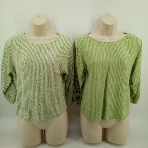 Woolrich Set Seersucker Style 2 Shades of Green Bayleaf and Surf Sage XS